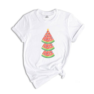 Watermelon Tree Shirt, Christmas T-Shirt, Xmas in July Shirt, Summer Santa Tshirt, Beach Christmas Gift