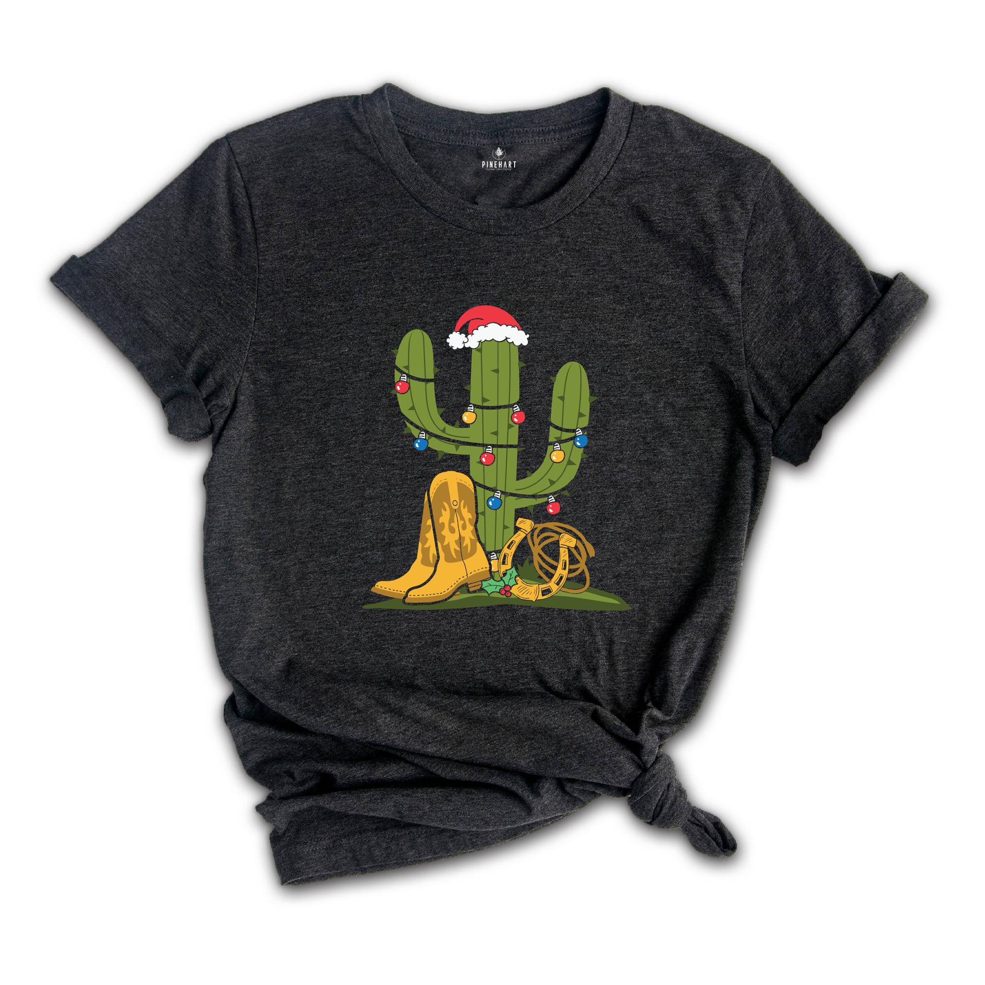 Western Cactus Christmas Shirt, Christmas Tree Shirt, Country Shirt, Christmas Costume, Christmas Sweatshirt