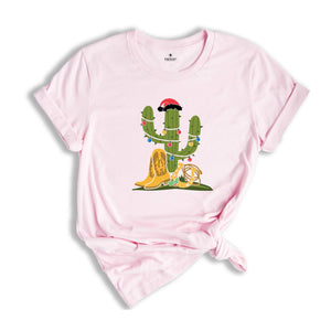 Western Cactus Christmas Shirt, Christmas Tree Shirt, Country Shirt, Christmas Costume, Christmas Sweatshirt