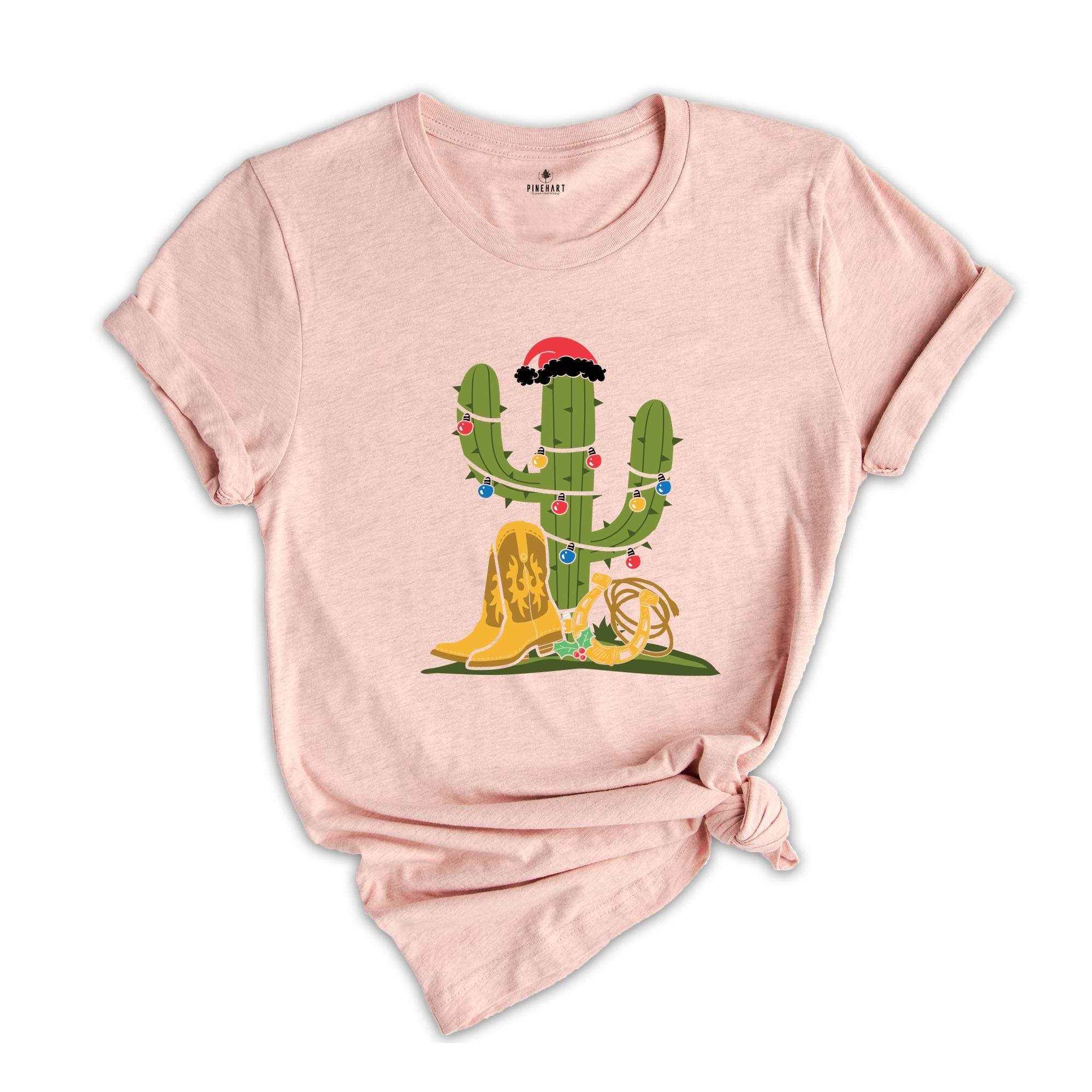 Western Cactus Christmas Shirt, Christmas Tree Shirt, Country Shirt, Christmas Costume, Christmas Sweatshirt
