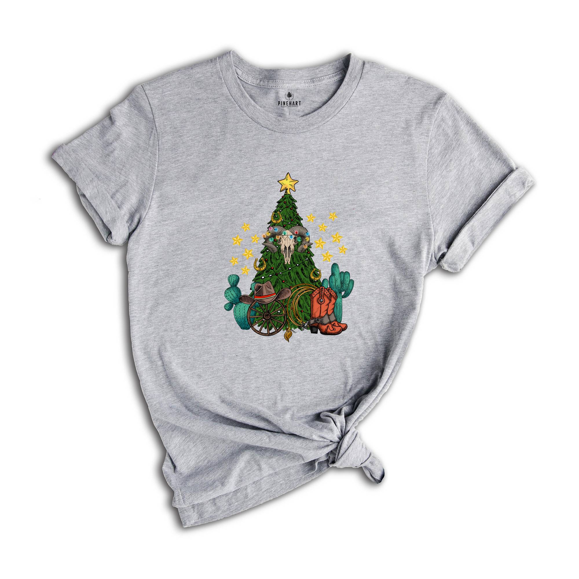Western Christmas Shirt, Christmas Tree Shirt, Country Shirt, Xmas Skull Shirt, Christmas Party Tee, Christmas Sweatshirt