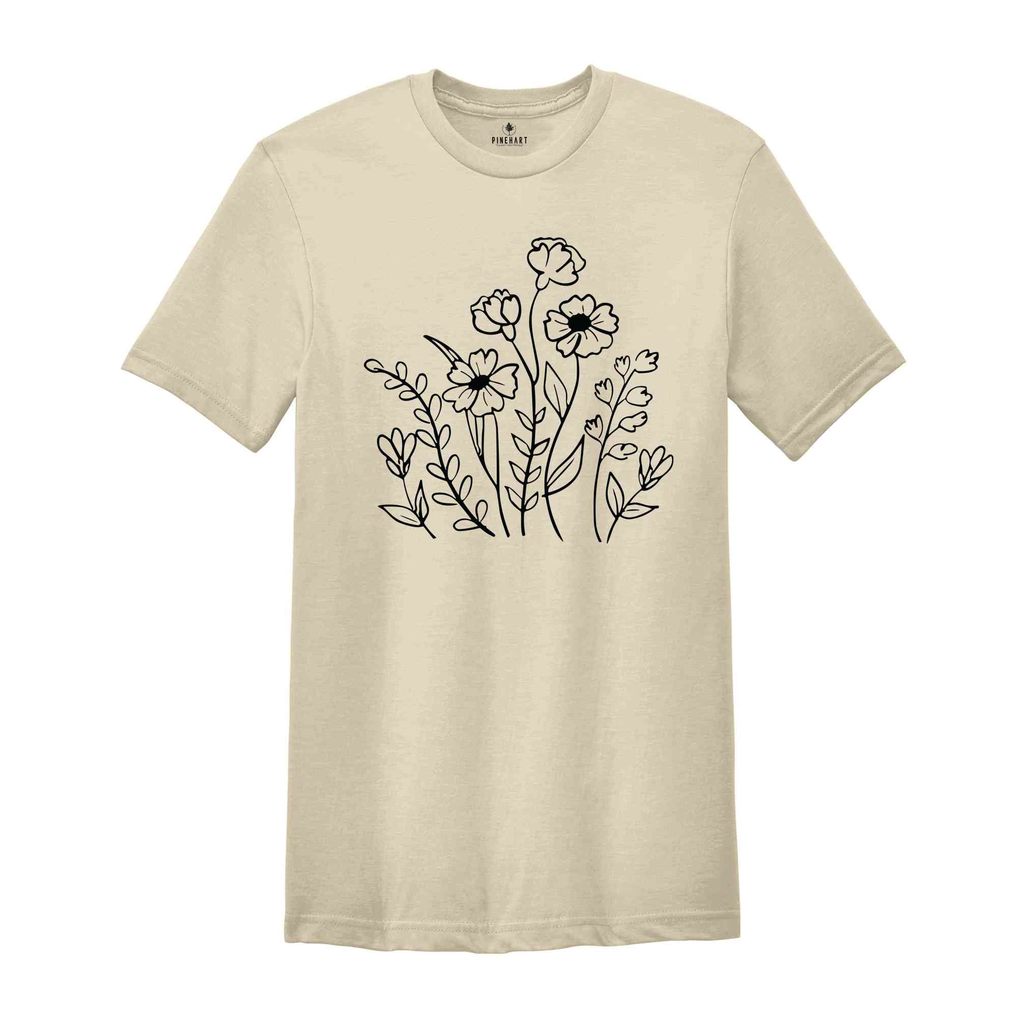 Wild Flowers T-Shirt, Wildflower Tee, Floral Shirt, Botanical Shirt, Flower Shirt, Nature Lover Shirt