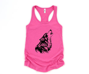 Wolf Tank Top, Howling Wolf Tank Top , Wolves Tank Top, Animal Tank Top, Camp Tank Top, Girls Tank Top, Gift for Mom