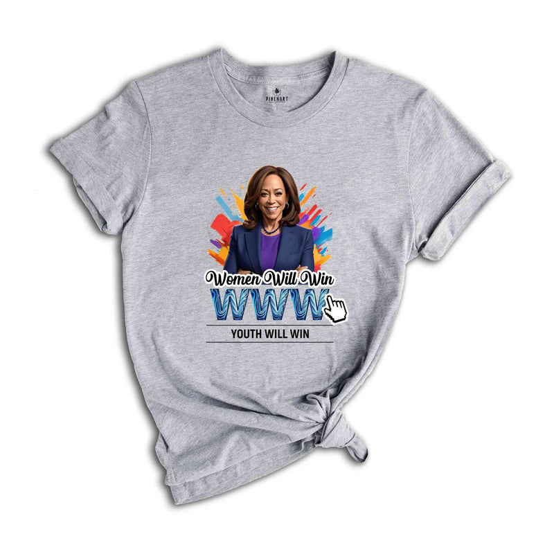 Women Will Win Shirt, Kamala Harris Shirt, 2024 Election T-Shirt, Feminist Shirt, Veto Kamala Shirt, President Kamala Shirt