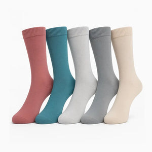 Women's 5-Pack Cotton Crew Socks: Soft & Breathable Everyday Bundle