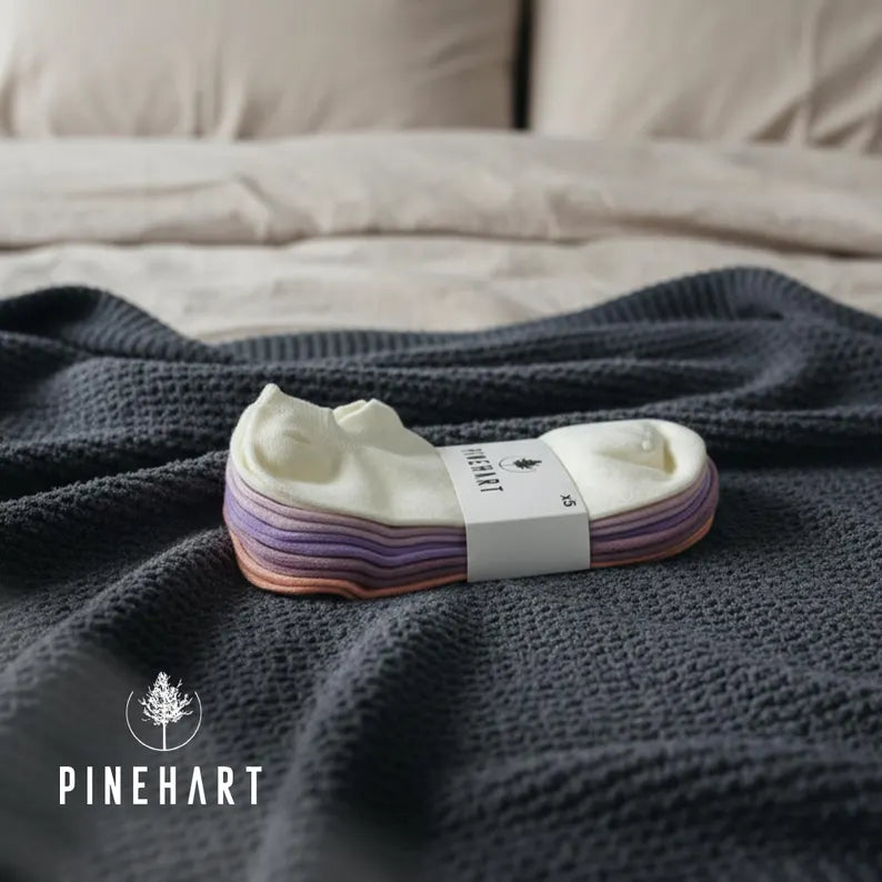 Women's Pastel Ankle Socks 5-Pack: Soft Cotton Blend Low-Cut Socks