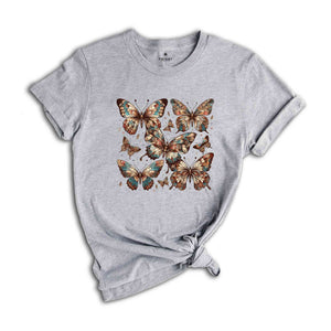 Vintage Butterflies Shirt, Trendy Graphic Tees, Gift For Her, Summer T-Shirt, Beach Shirt, Vacation Tee