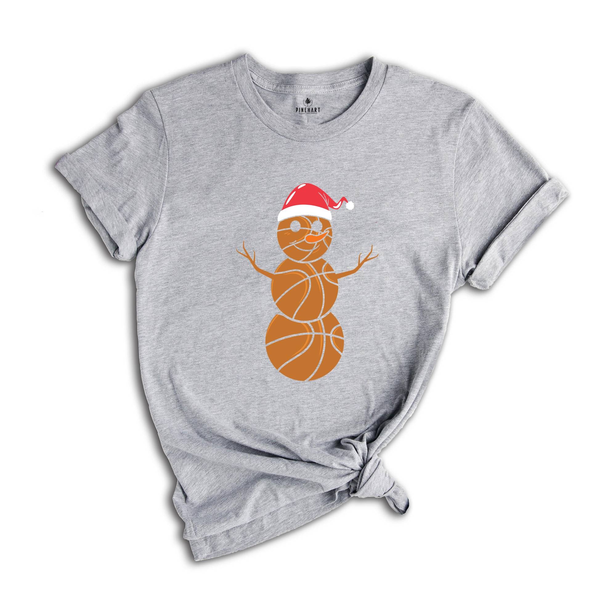 Christmas Basketball Snowman Shirt, Basketball Lover Christmas, Santa Claus Shirt, Snowman Shirt, Cute Christmas Gift, Sports Mom Shirt