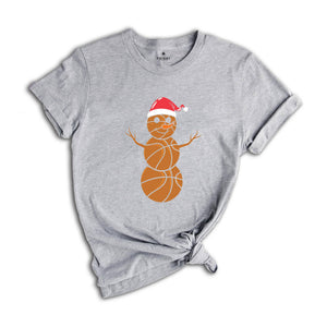 Christmas Basketball Snowman Shirt, Basketball Lover Christmas, Santa Claus Shirt, Snowman Shirt, Cute Christmas Gift, Sports Mom Shirt