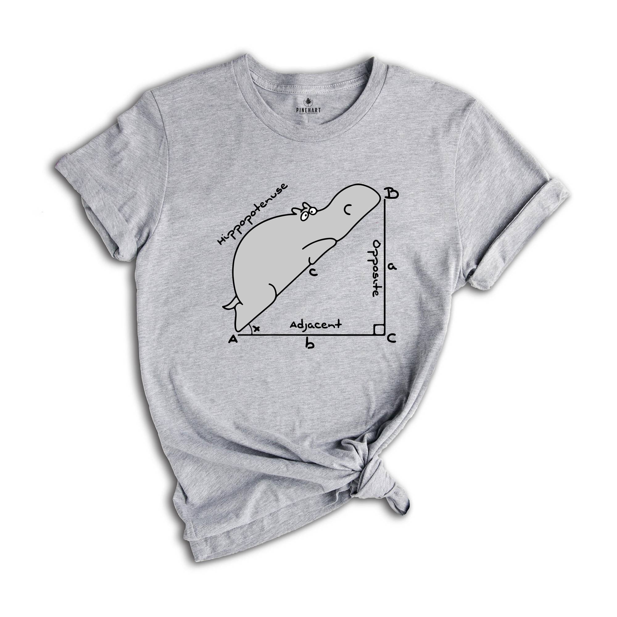 Funny Hippopotenuse Shirt, Geometry Teacher Gift, Funny Math T-Shirt, Teacher Shirt, Math Teacher Shirt, Hippopotamus Tee