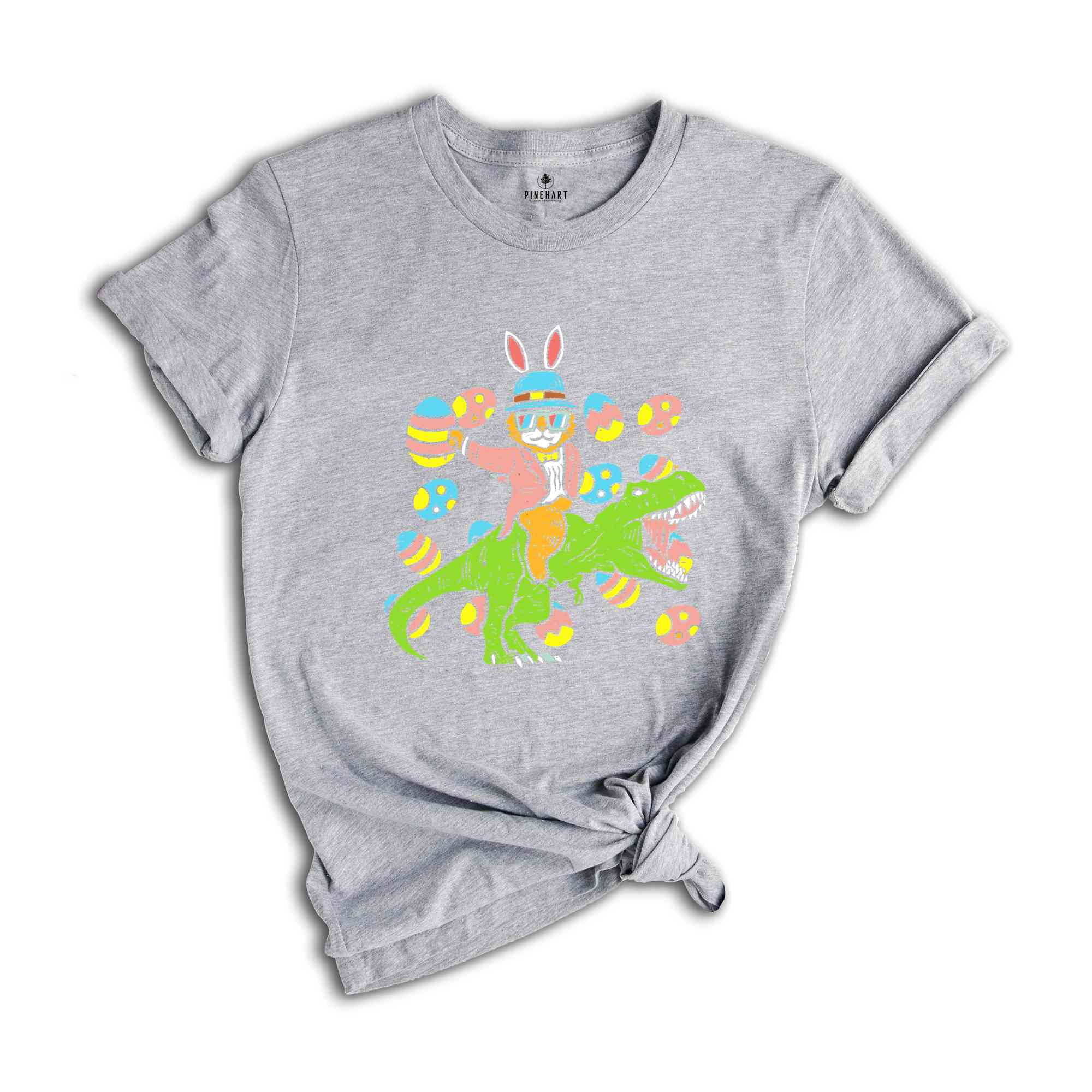 Easter Bunny Riding Dino T-Shirt, Love Easter Shirt, Cute Bunny Shirt, Easter Flower Shirt, Easter Family Shirt, Dinosaur T-Shirt