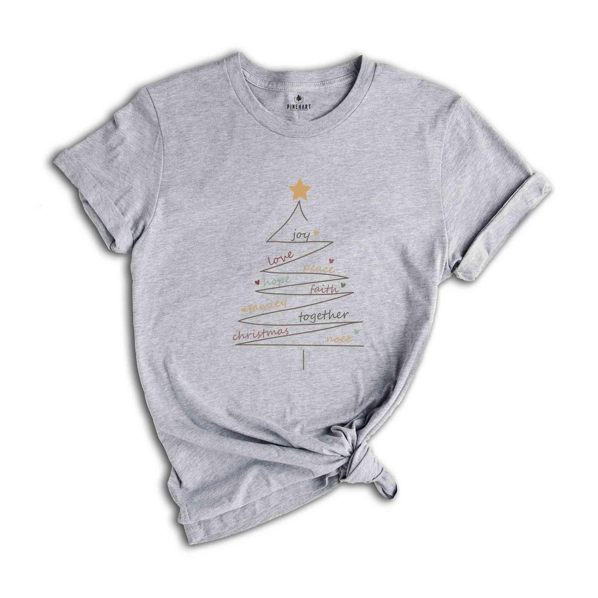 Joy Love Tree Shirt, Christmas Tree Shirt, Trendy Merry Shirt, Christmas Shirt, Holiday Shirts, Christmas Gift, Cute Holiday Shirts