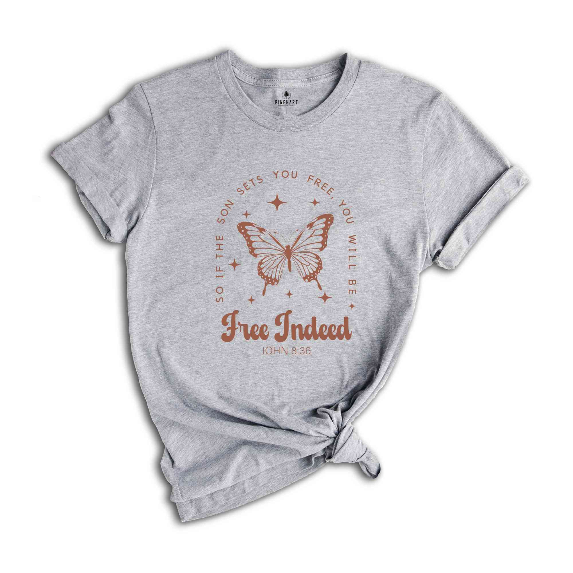 Free Indeed John 8:36 Shirt, Christian Shirt, Butterfly Shirt, Bible Verse Shirt, Christian Gift, Jesus Shirt, Church Shirt