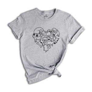 Dog Heart Paw Shirt, Dog Shirt, Paw Dog Shirt, Dog Lover Shirt, Paw Print Shirt, Paw Heart Shirt, Dog Shirt Gifts, Dog Mom Tee