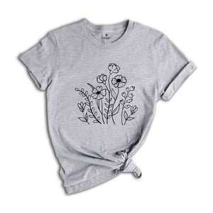 Wild Flowers T-Shirt, Wildflower Tee, Floral Shirt, Botanical Shirt, Flower Shirt, Nature Lover Shirt