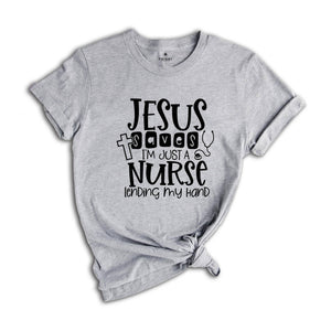 Christian Nurse Shirt, Jesus Saves Tee, Gift For Nurse, Religious Nurse T-Shirt, Lovely Nurse Shirt, Christmas Nurse Tee