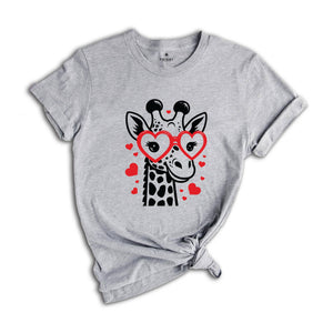 Valentine's Day Giraffe Shirt, Giraffe Shirt, Giraffe Valentine Shirt, Love Shirt, Cute Valentines Day Shirt, Valentines Day Shirt