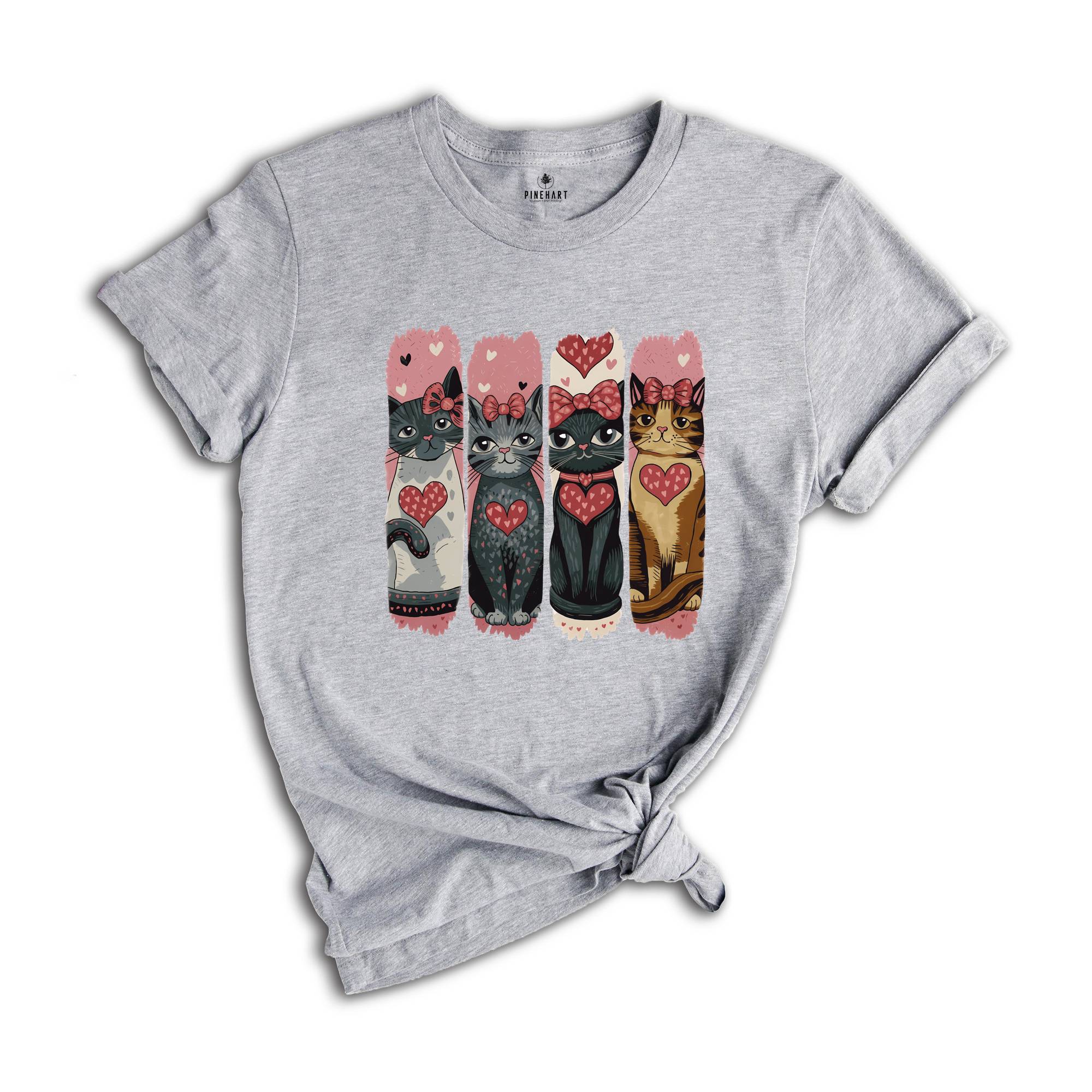 Valentine Cat Shirt, Cute Valentines T-Shirt, Cat Lover Shirt, Cat Shirt, Valentines Shirt, Cat Lover Tee, Cat Mom, Valentines Gift