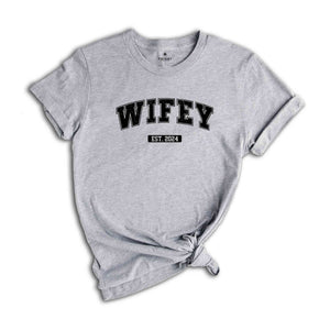 Matching Hubby And Wifey College Shirt, Wedding Gift For Couples, Matching Couple Shirt, Wifey Hubby Shirt, Wifey Hubby Matching Shirt