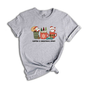 Coffee & Christmas Spirit Shirt, Santa Shirt, Christmas Tree Shirt, Christmas Pajamas, New Year Shirt, Christmas Gift, Holiday Shirt