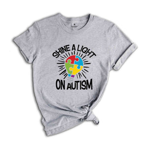 Shine A Light On Autism Shirt, Autism Light Shirt, Autism Puzzle Shirt, Autism Awareness Shirt, Autism Pride Shirt