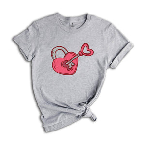 Lock and Key Shirt, Heart Matching Couple Shirt, Valentines Couple Shirt, Couple Valentines Shirt, Heart Love Shirt, Key And Heart Shirt