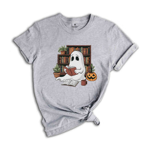 Bookish Ghost Shirt, Spooky Library Shirt, Book Lover Shirt, Reading Shirt, Funny Pumpkin Shirt, Librarian Appreciation Gift