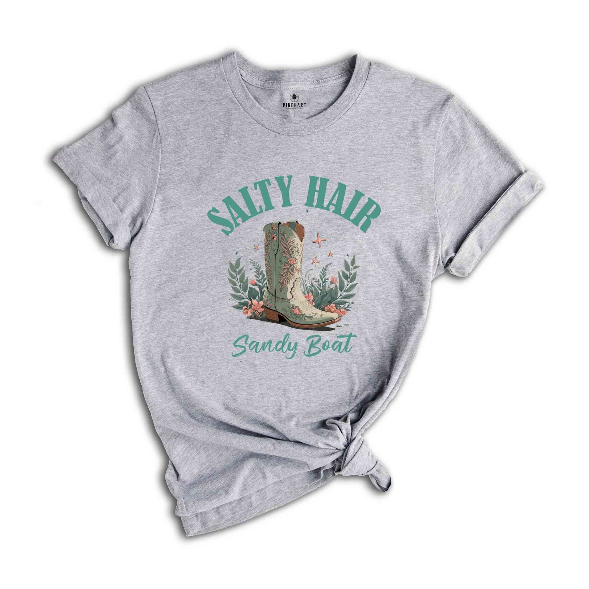 Salt Hair Sandy boots Shirt, Summer Shirt, Western Summer Tee, Cowgirl Western Shirt, Retro Summer Tee, Trendy Summer Shirt