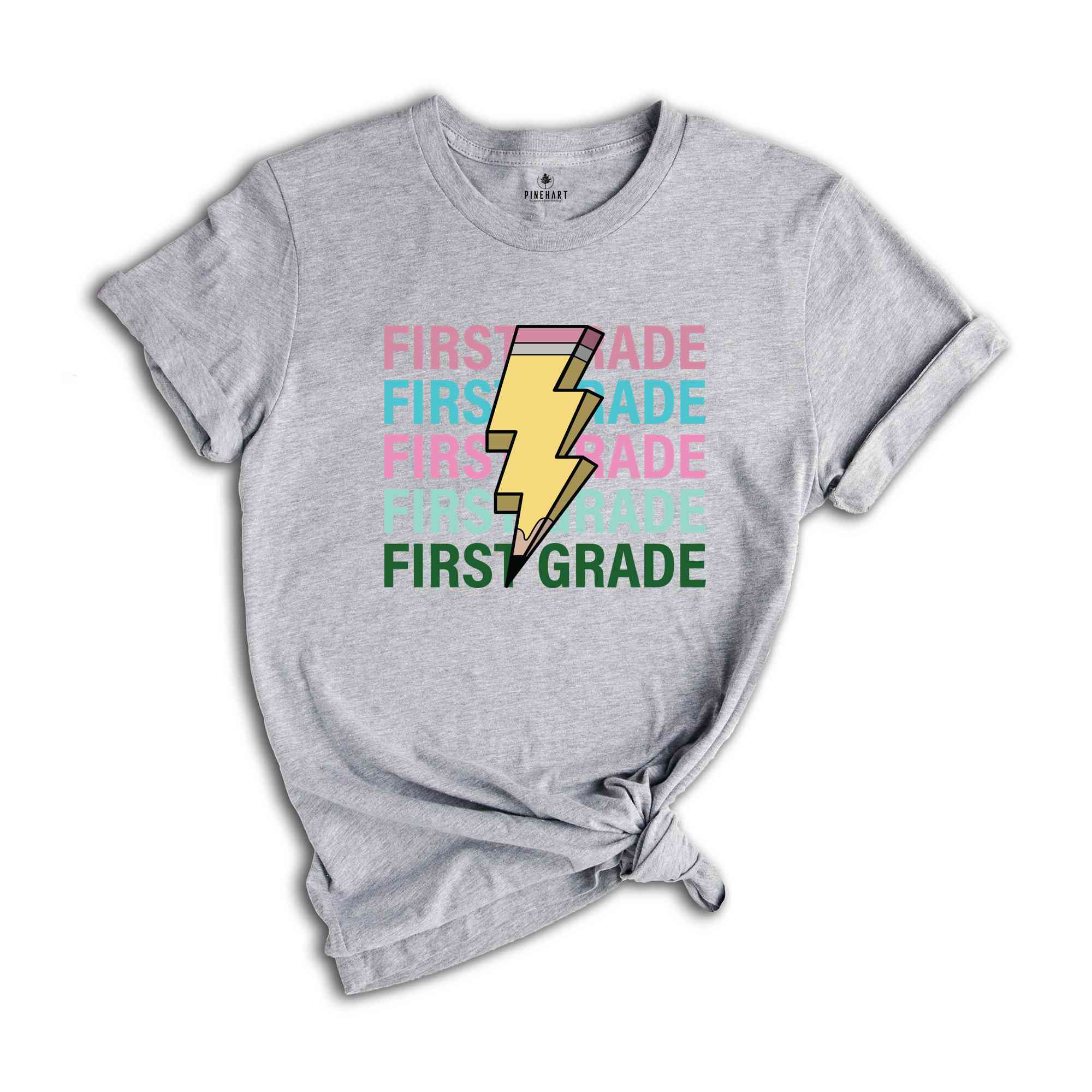 First Grade Pencil Shirt, Pencil Bolt Shirt, Retro Shirt, Back To School Shirt, School Shirt, Teacher Shirt, Pencil Shirt, Teacher Gift