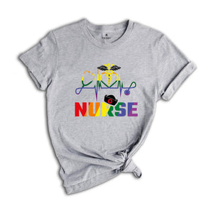 Nurse LGBTQ Gay Pride Rainbow T-shirt, Lgbt Nurse Gift, Gay Pride Tee, Lesbian Shirt, Gay Shirt, Transexual Shirt, Nurse Apparel