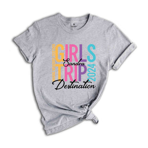 Custom Girls Trip 2024 Shirt, Personalized Girl Vacation Shirt, Weekend Matching Shirts, Beach Shirt, Summer Shirt, Vacay Mode Shirt