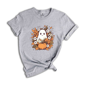 Retro Halloween Pumpkin Shirt, Vintage Floral Halloween Shirt, Retro Ghost Shirt, Vintage Ghost Shirt, Halloween Gifts