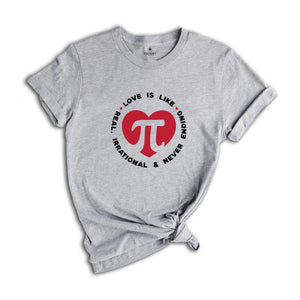 Pi Symbol Heart Shirt, Pi Symbol Math Teacher T-Shirt, Math Funny Tee, Funny Pi Day Shirts For Women, Math Lover Gift Shirts, School Shirt