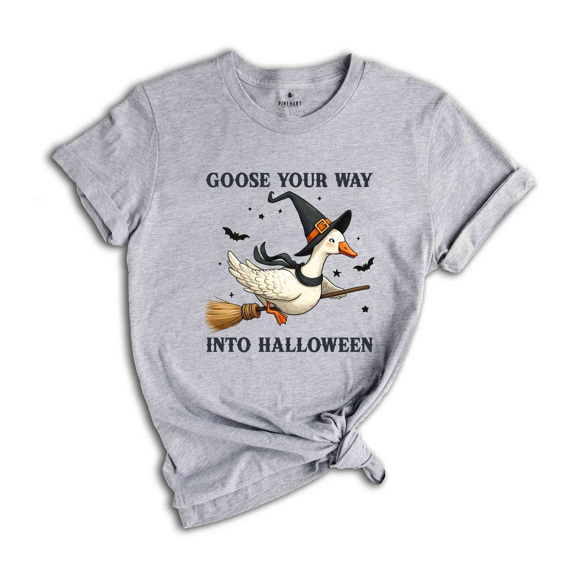 Goose Your Way Into Halloween Shirt, Halloween Goose T-Shirt, Halloween Duck Shirt, Flying Duck Pumpkin Tee, Trick or Treat Shirt