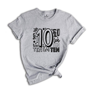 10th Birthday Shirt, Ten Birthday Shirt, 10 Years Old Shirt, 10th Birthday, Tenth Birthday T-Shirt, Birthday Party Tee