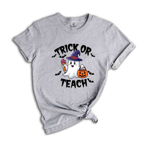 Trick or Teach Shirt, Teacher Halloween Shirt, Halloween Teacher Shirt, Spooky Teacher Shirt, Retro Ghost Teacher Shirt