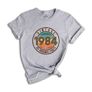 Vintage 1984 All Original Parts Shirt, 40th Birthday Shirt, 1974 Birthday Shirt, Retro 40th Birthday TShirt, 40 Years Birthday Shirt