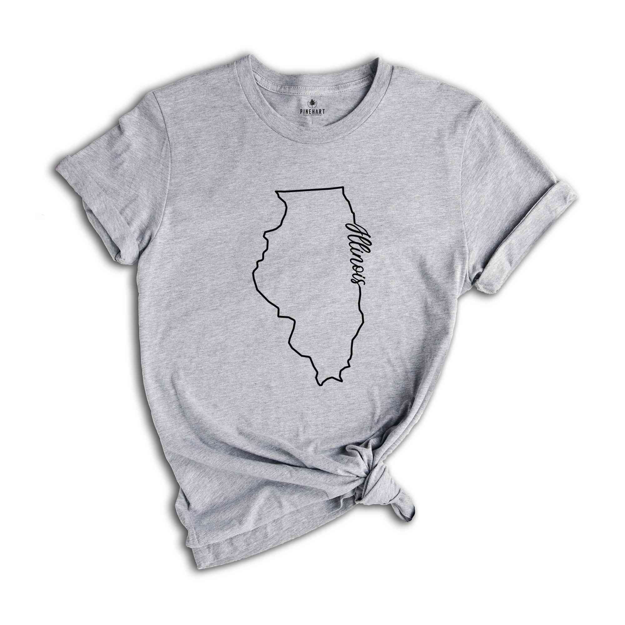 Illinois State Shirt, The USA State Shirt, Illinois USA Shirt, Illinois Map Outline Shirt, US Outline Shirt, United States Shirt