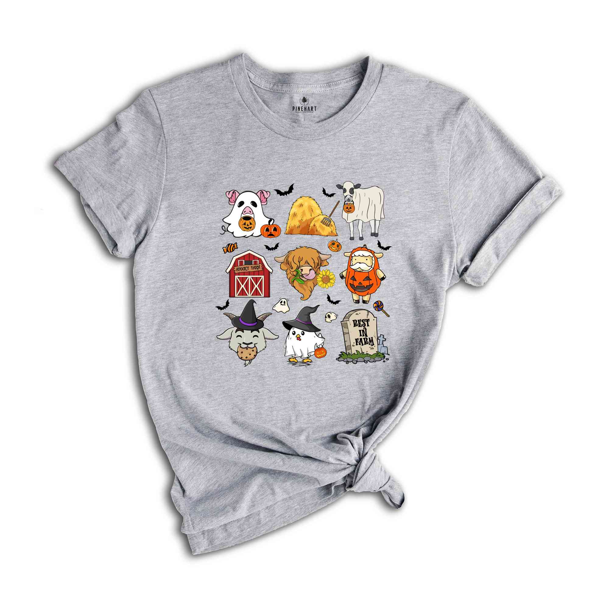 Spooky Farm Animal Shirt, Halloween Farm Shirt, Spooky Season Shirt, Farmer Halloween Gift, Ghost Shirt, Boo Shirt, Cute Farm Animal Tee