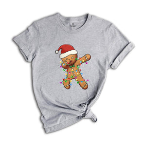 Christmas Gingerbread Dabbing Shirt, Christmas Cookie Shirt, Christmas Light Gingerbread Shirt, Christmas Gift, New Year Tee