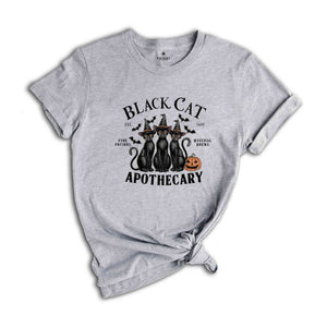 Black Cat Apothecary tshirt, Vintage Halloween Black Cat Shirt, Cat Lover Shirt, Retro Halloween Shirt, Halloween Shirt