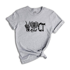 Peace Love and CT Shirt, Radiology Tech Shirt, X-ray Tech Shirt, Rad Tech Shirt, Radiology Technologist Shirt, Ct Gift