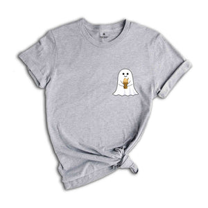 Halloween Pocket Ghost Shirt, Little Ghost Coffee Shirt, Ghost Pocket Shirt, Spooky Season Shirt, Halloween Shirt, Cute Ghost Shirt