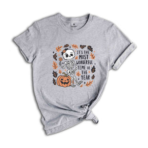 It's The Most Wonderful Time Of The Year Halloween Skeleton Shirt, Halloween Pumpkins Shirt, Halloween Shirt, Spooky Season Shirt