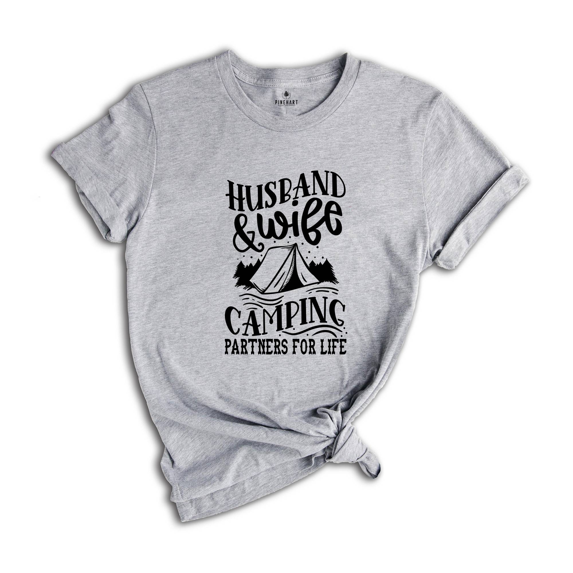 Husband and Wife Camping Shirt, Camping Buddies Shirt, Camping Besties Shirt, Matching Friends Camping Shirt, Friends Road Trip Shirt