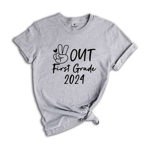 Peace Out First Grade 2024 Shirt, End Of The School Shirt, Last Day Of School Shirt, Kids Graduation Shirt, Tie Dye Shirt, 1st Grade Shirt