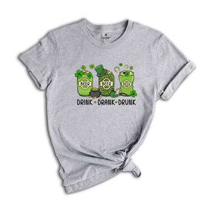 Drink Drank Drunk Shirt, St. Patricks Day, Saint Patricks Day Shirt, Lucky Tshirt, Drunk Shirt, Funny Saint Patrick