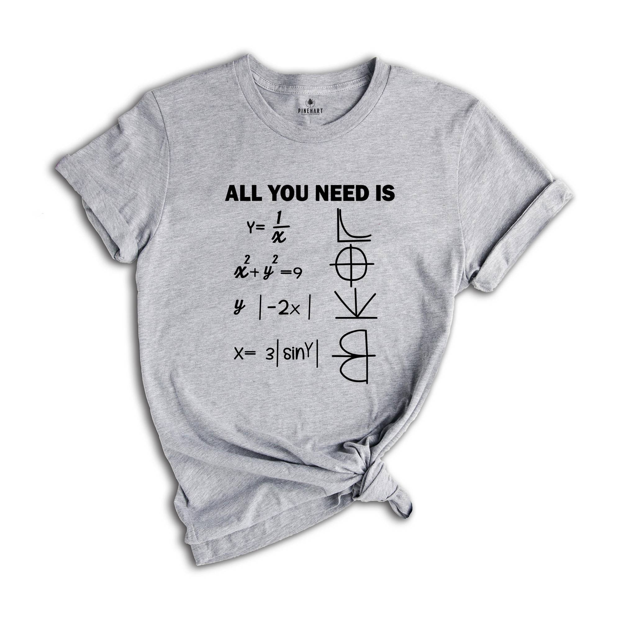 All I Need is Love Shirt, Cute Math Shirt, Valentines Day Shirt, Math Coordinate Plate Tee, Love Is All You Need