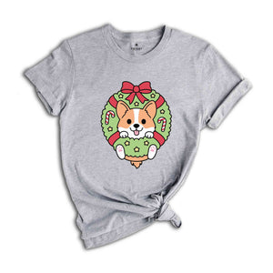 Christmas Corgi Shirt, Christmas Shirt, Christmas Corgi Gift, Christmas Puppy Tee, Santa Gift, Xmas Party Tee, Cute Corgi Shirt