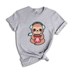 Christmas Kawaii Sloth Shirt, Cute Sloth Shirt, Sloth Lover Shirt, Holiday Apparel, Sloth Christmas Shirt, Merry Slothmas Shirt